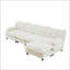 Canapé modulaire en L moderne avec repose-pieds, assise profonde et coussins en chenille confortables pour le salon et la chambre à coucher-365171698