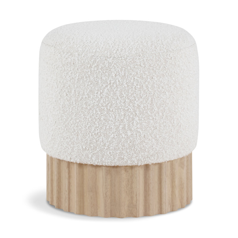 Repose-pieds Veranda, Tissu crème bouclé, Naturel