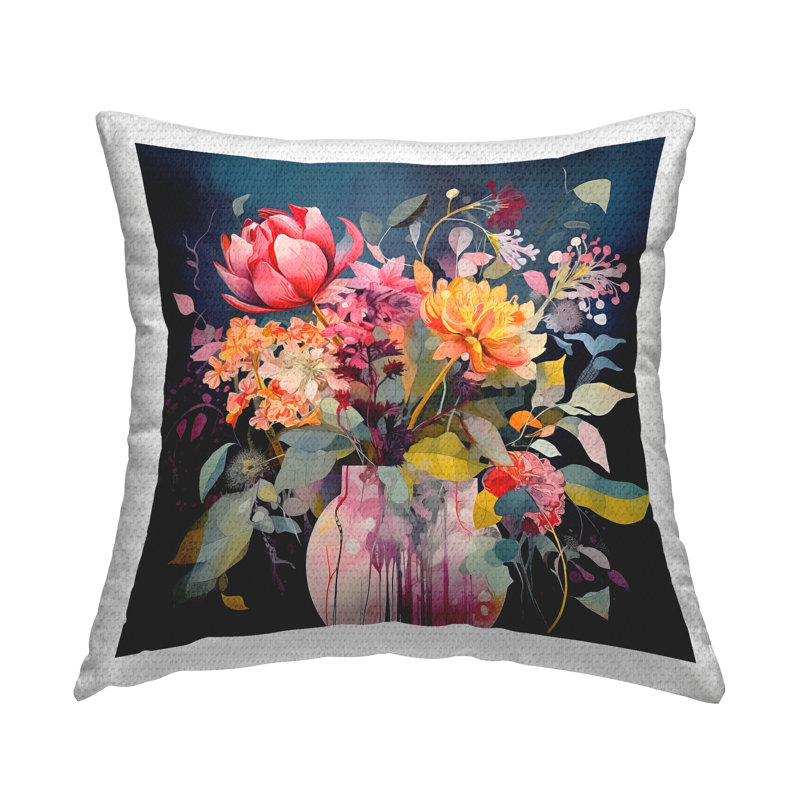 Floral Outdoor Throw Pillow