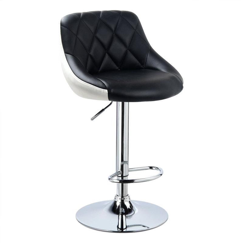 Dequay Swivel Bar Stool, Black/White