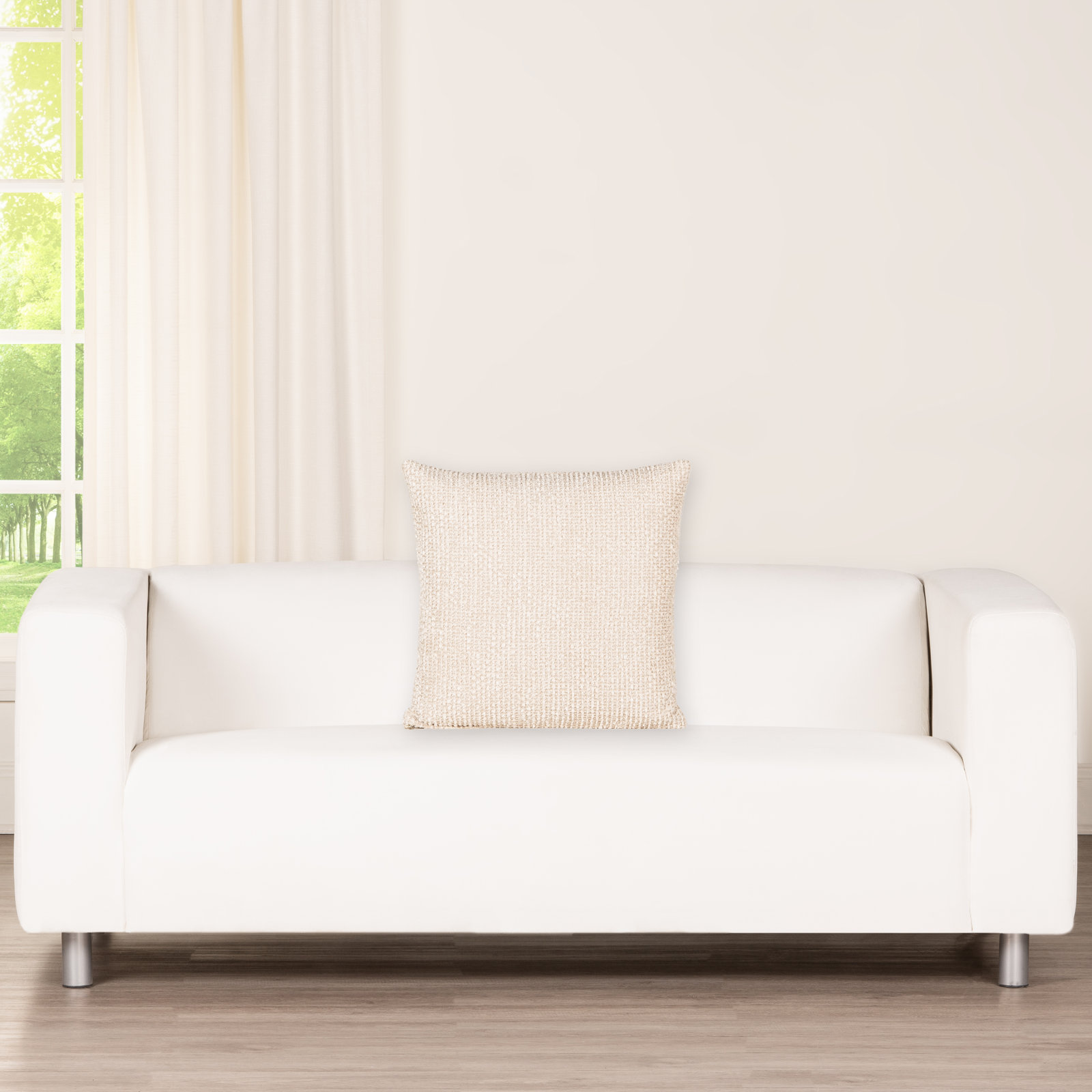 Throw Pillow, Feather, Square 20", Beige