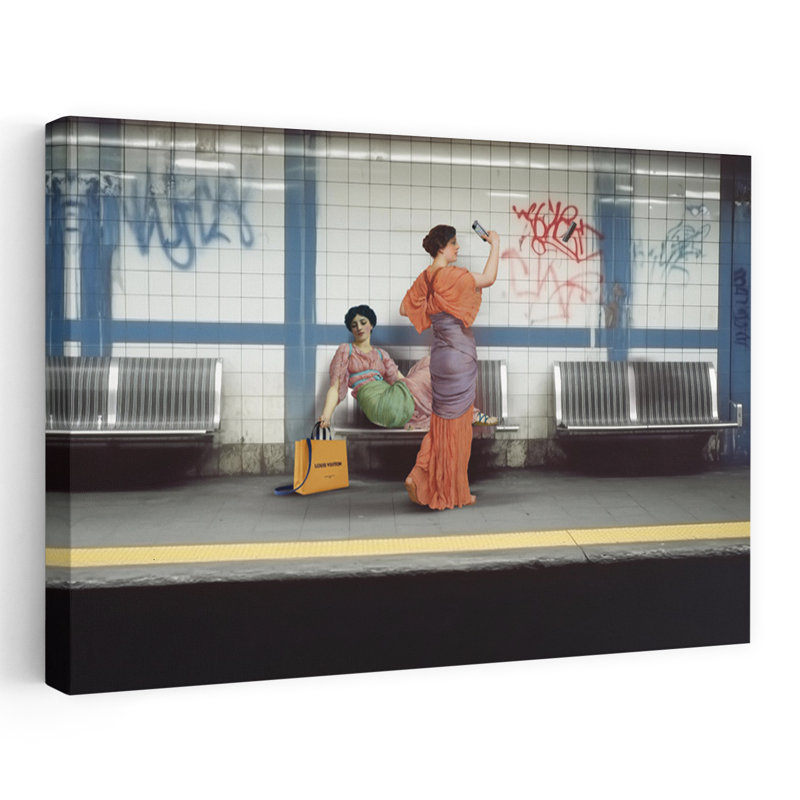 Art contemporain, portrait contemporain, romantique, surréel et urbain, H 16 po x l 24 po