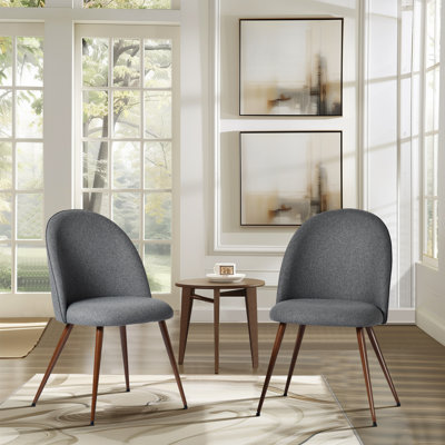 Chaises d'appoint rembourrées avec dossier incurvé et pieds d'appoint robustes en métal