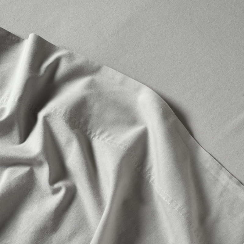 Ensemble de draps en percale légère 100% coton Carmen, Argent, Ensemble de draps très grand californien avec 2 t