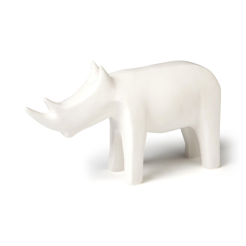 White Ceramic Elephant Statue with Electroplated Glaze