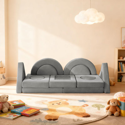 Kids Couch，16PCS Modular Play Couch for Playroom Bedroom