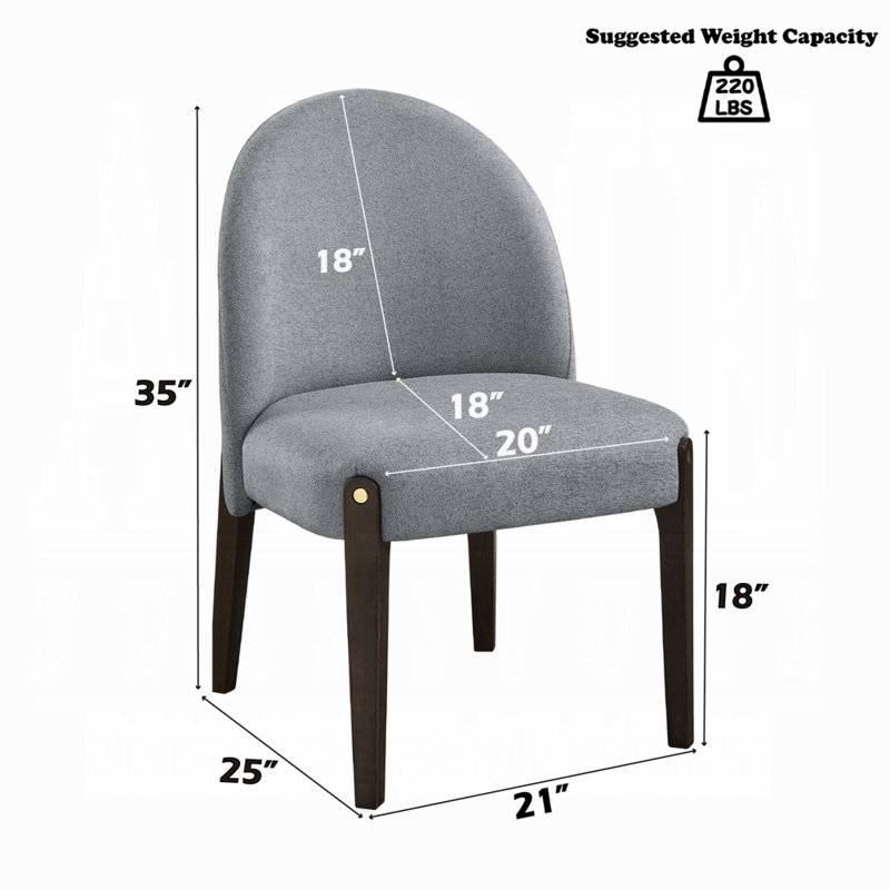 Chaise d'appoint Clayten, Tissu gris