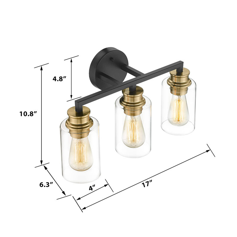Éclairage pour salle de bain 3 lumières à intensité variable