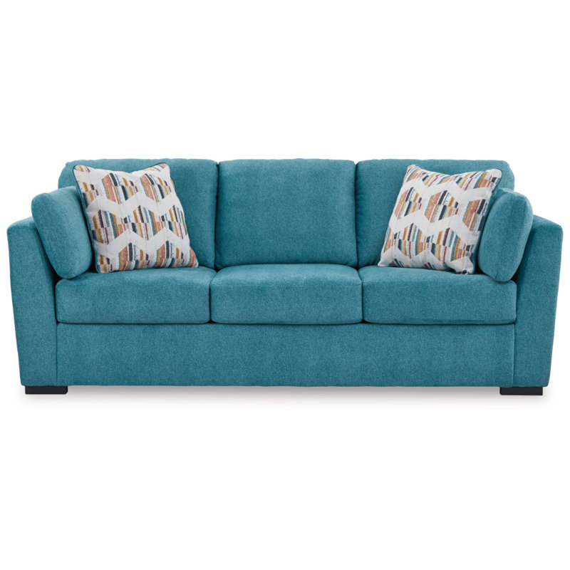 Owlex 94'' Upholstered Sleeper Sofa, Blue 100% Polyester