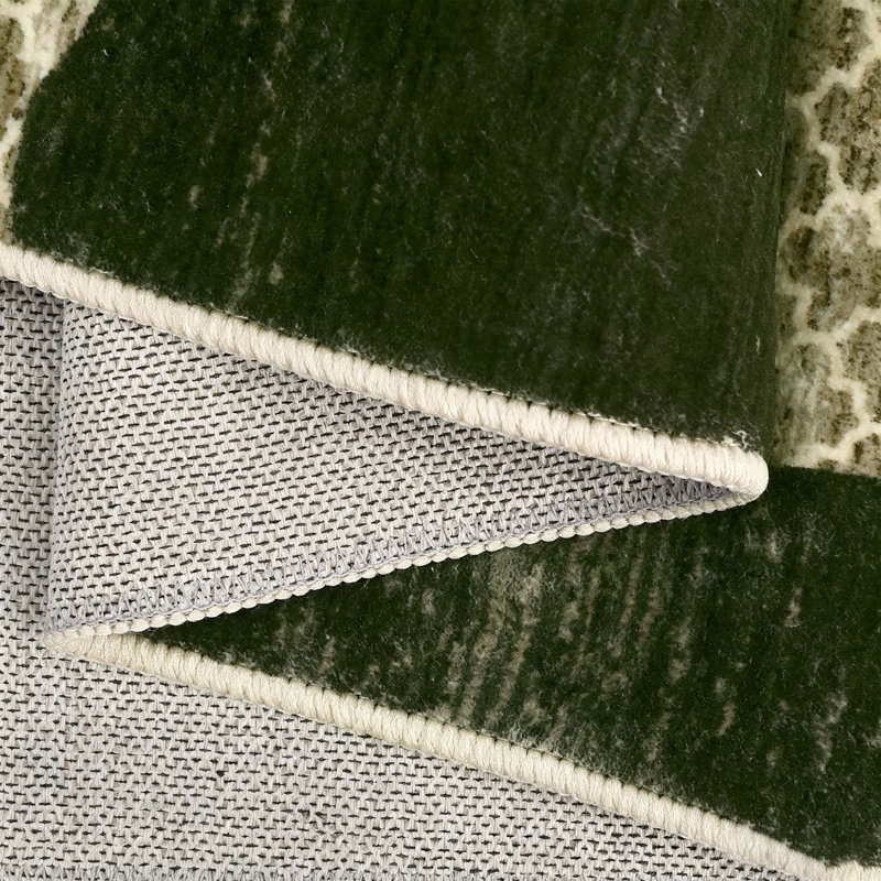 Tapis antidérapant et lavable Patchwork, Vert, 10 x 13 pi