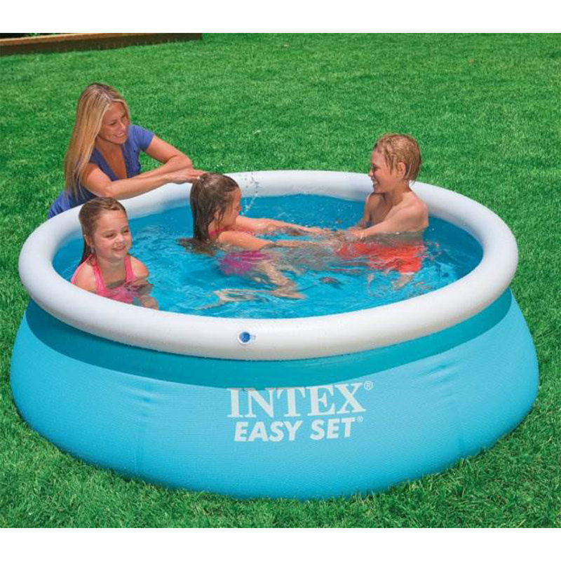 Piscine gonflable en plastique, L 6 pi x H 20 po, Bleu / blanc