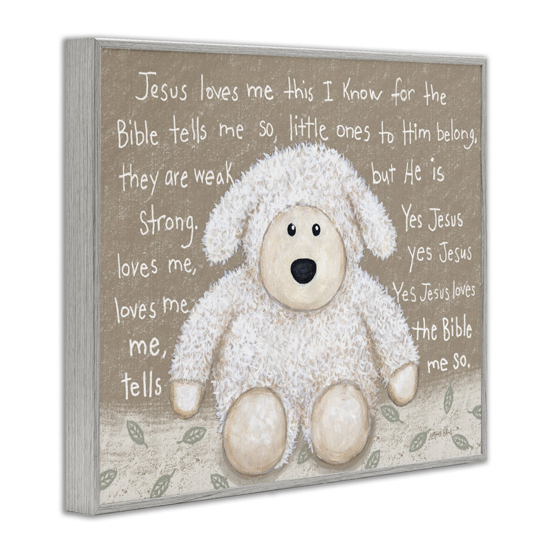 «Jesus Loves Me Little Lamb», estampe numérique, design par Annie Lapoint, H 11 po x l 14 po, Estampe numérique Farmhouse