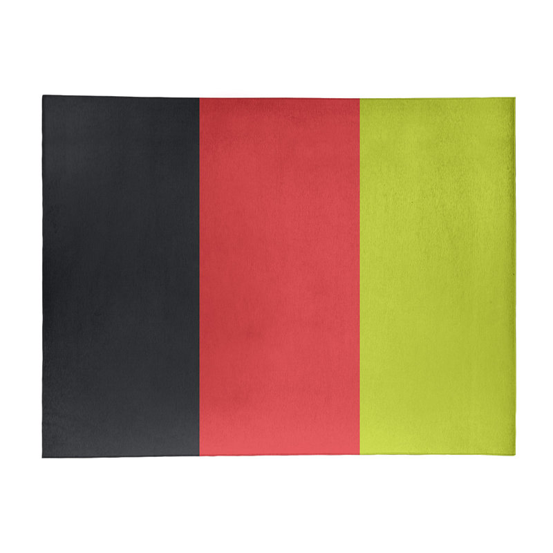 Tapis gris charbon/torche à rayures rouge/volts, Rectangle 9 pi x 12 pi