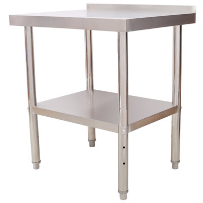 Commercial Grade Stainless Steel Prep Table with Adjustable Undershelf and Backsplash