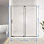 Porte de douche coulissante semi-sans cadre l 56 à 60 po x H 72 po, verre trempé transparent Scgg 5/16 po (8 mm), finition noir mat, largeur de coupe réglable 4 po