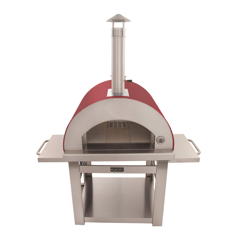 Outdoor Wood-Fired Pizza Oven, Red
