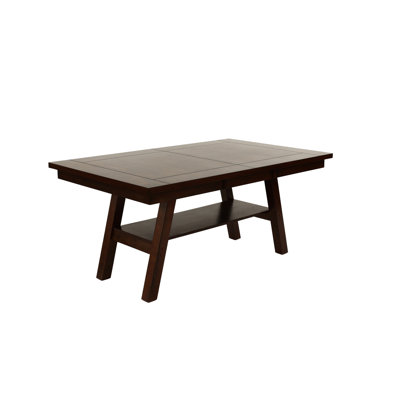 Dark Walnut Rectangular Dining Table, Built With Superior Rubberwood Construction Contemporary Rectangular, Produced Robust