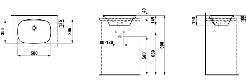 Ino 19.69'' L Bathroom Sink, With Overflow