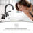 Matte Black 8 Inch 3 Hole Widespread Bathroom Faucet, 2 Handle Modern Vanity Faucet With Metal Pop Up Drain And Water Supply Lines-118808270