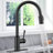 Kitchen Faucet - Spring Kitchen Sink Faucet With 3 Modes Pull Down Sprayer, Single Handle&Deck Plate For 1Or3 Holes, 360° Rotation, Spot Resist Stainles Bar Home-117581005