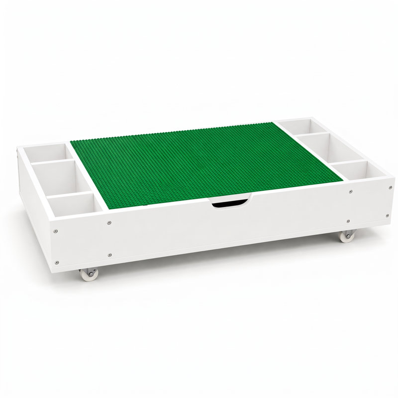 Table d'activités 3 en 1 pour enfants avec rangement et tableau blanc réversible pour Lego