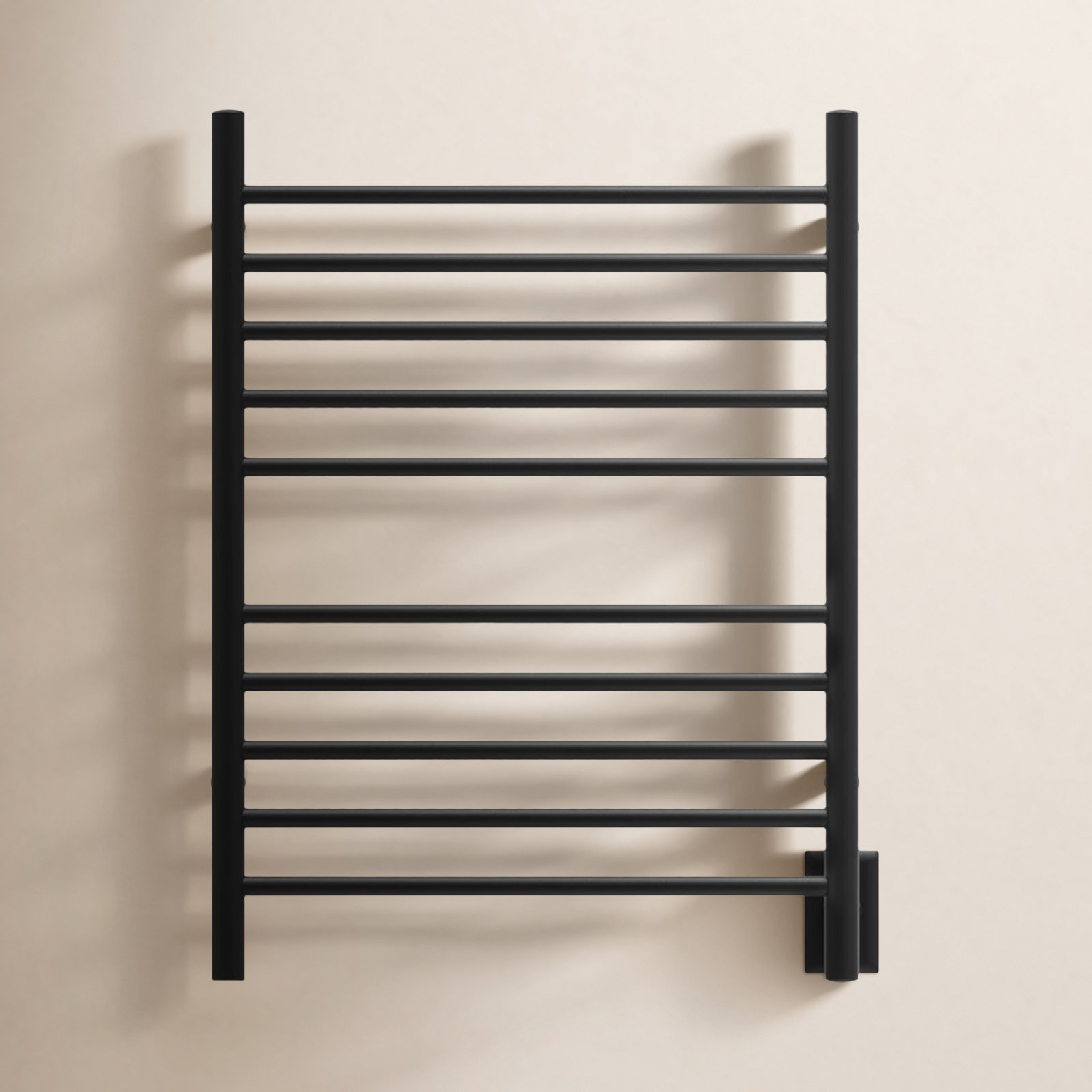 Wall Mount Electric Towel Warmer, Matte Black