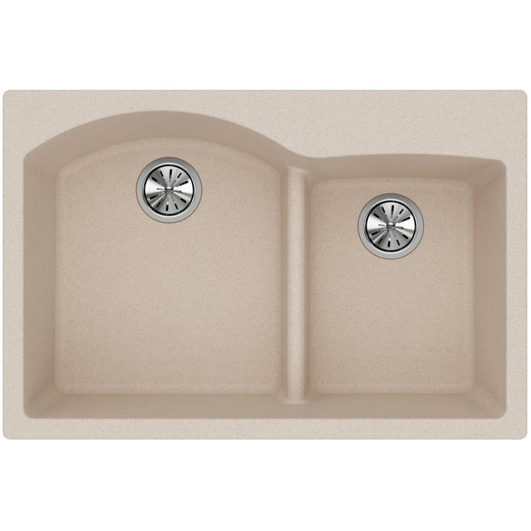Quartz Classic 33" x 22" x 10" Double Basin Drop-In Kitchen Sink