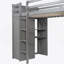Lit mezzanine simple avec lit autoportant, tablettes, bureau et garde-robe gris (ANCIEN SKU: LT000820AAE)