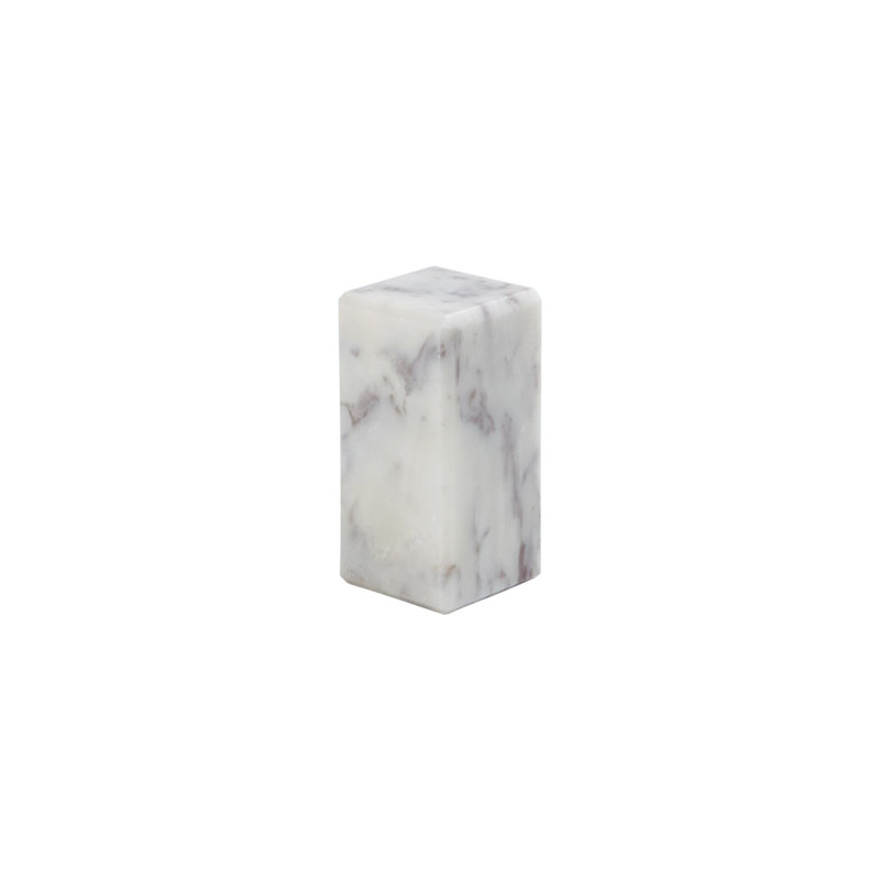 Mini piédestal / colonne montante en marbre, gris, H 6 po x l 3 po x P 3 po