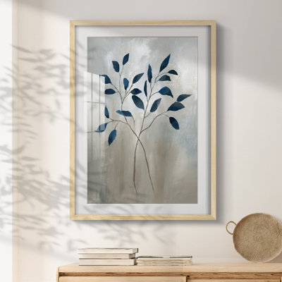 Indigo Foliage I -Framed Print