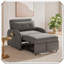 Canapé-lit convertible 3-en-1 avec coussin et poche-1331229031