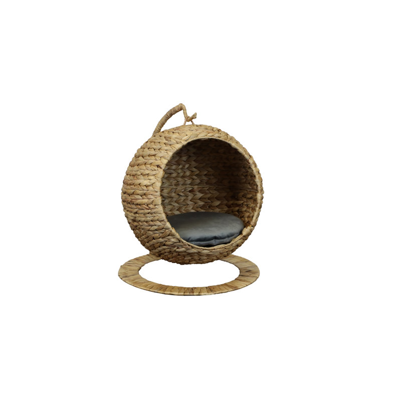 Drum Velvet Elevated Pet Bed, Grey