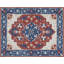 Tapis traditionnel en laine rouille et marine à motif médaillon, tufté à la main, motif médaillon-677875164