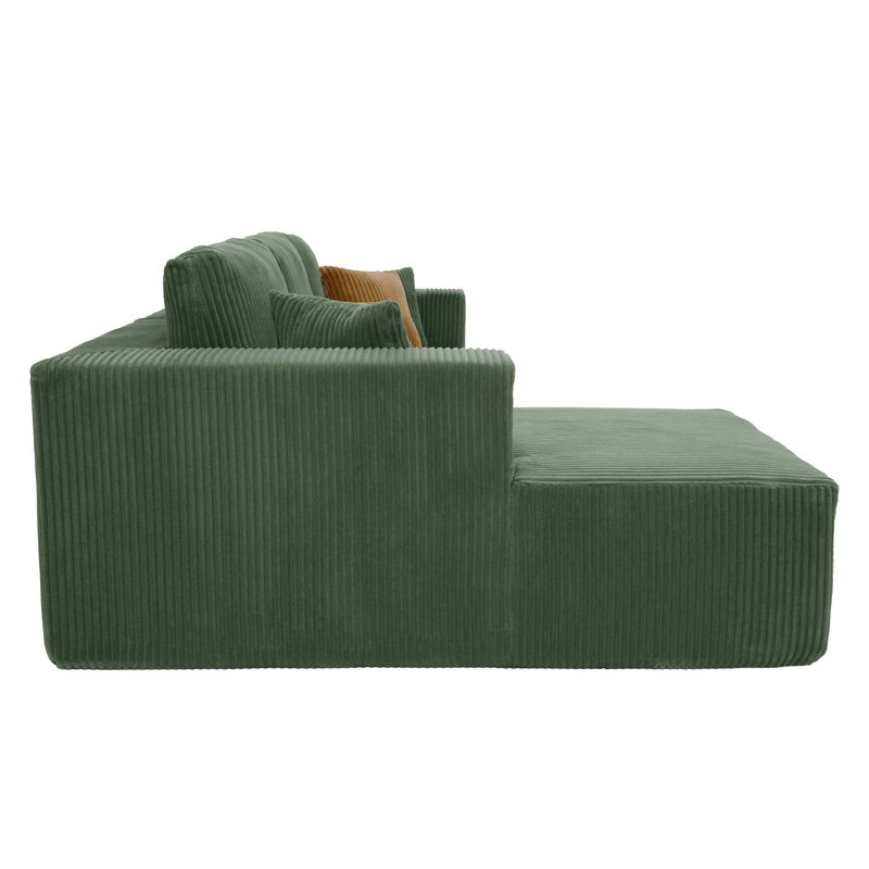 Fogshire Boneless Sectional, Right Hand Facing, Dark Green