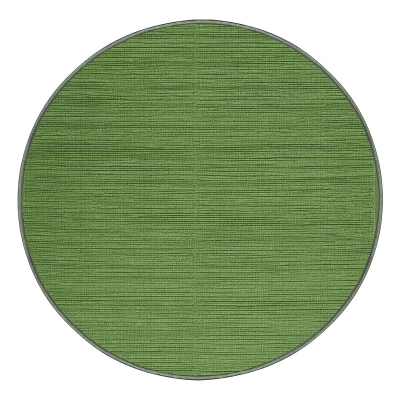 Tapis vert uni lavable à la machine, Rond 6 pi