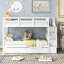 Lit superposé avec lit gigogne blanc Stairway Twintwin pour une utilisation à long terme et un cadre ferme-121022340