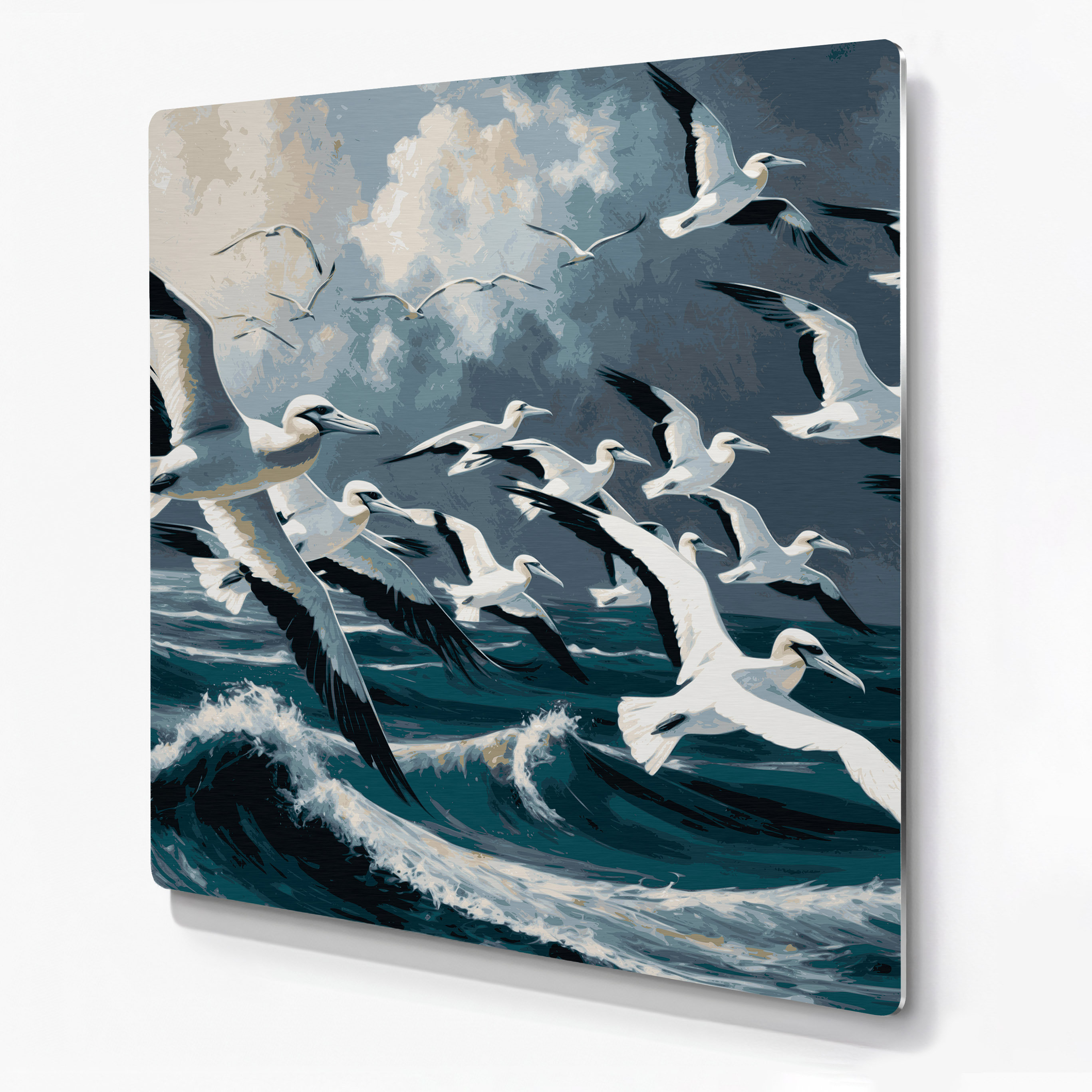 Hokku Designs Birds Northern Gannet Gray Metal Wall Art | Wayfair