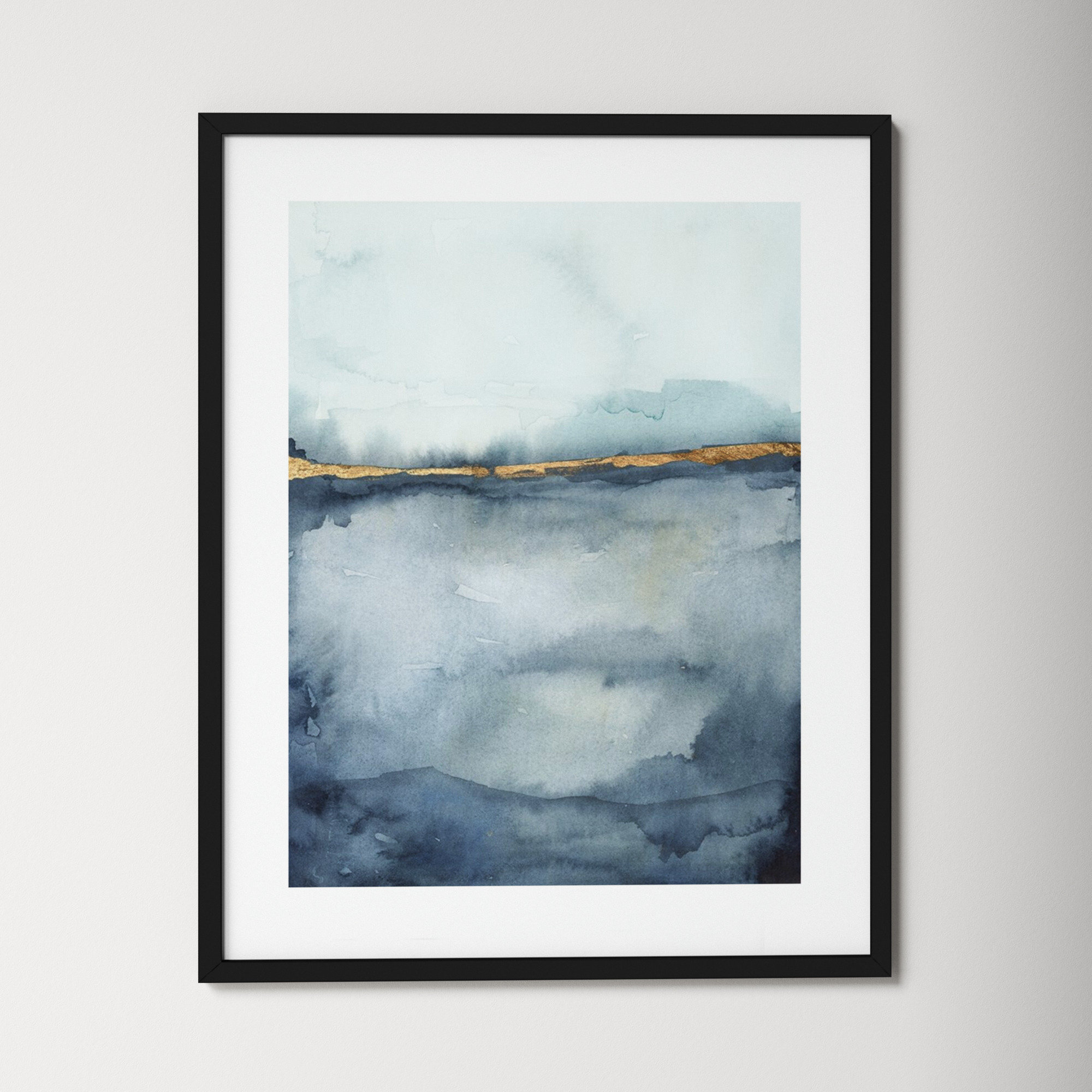 Coastal Horizon II by Victoria Borges, 35.12" H x 28.12" W x 0.88" D, Black, White Framed Paper