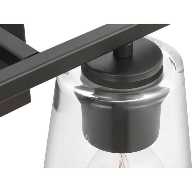 Éclairage de salle de bain à intensité variable à 4 lumières Rozena, Transparent, Noir mat