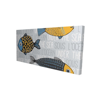 Illustration d'un poisson nautique - Art sur toile marine pour enfants