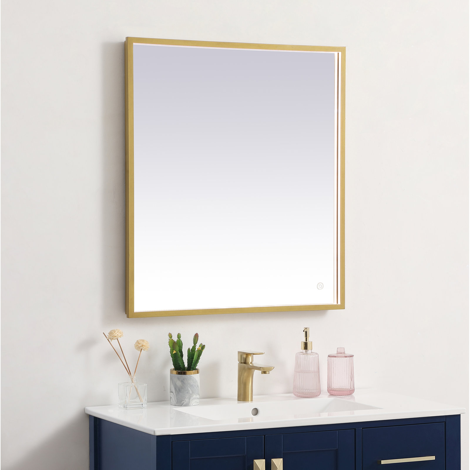 Piche Aluminum Mirror, Brass, 27" x 30"