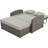 PE Wicker Rattan Double Chaise Lounge, 2-Person Reclining Daybed with Adjustable Back and Cushions-2087564641