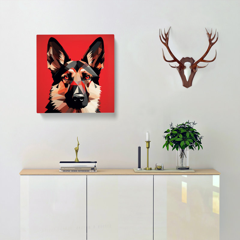 German Shepherd Constructivism - No Frame Print, 50cm H x 50cm W x 3cm D