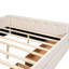 Élégant grand lit plateforme tapissier avec tiroirs de rangement, 2 tiroirs beiges pour l'organisation de la chambre à coucher,-128452172
