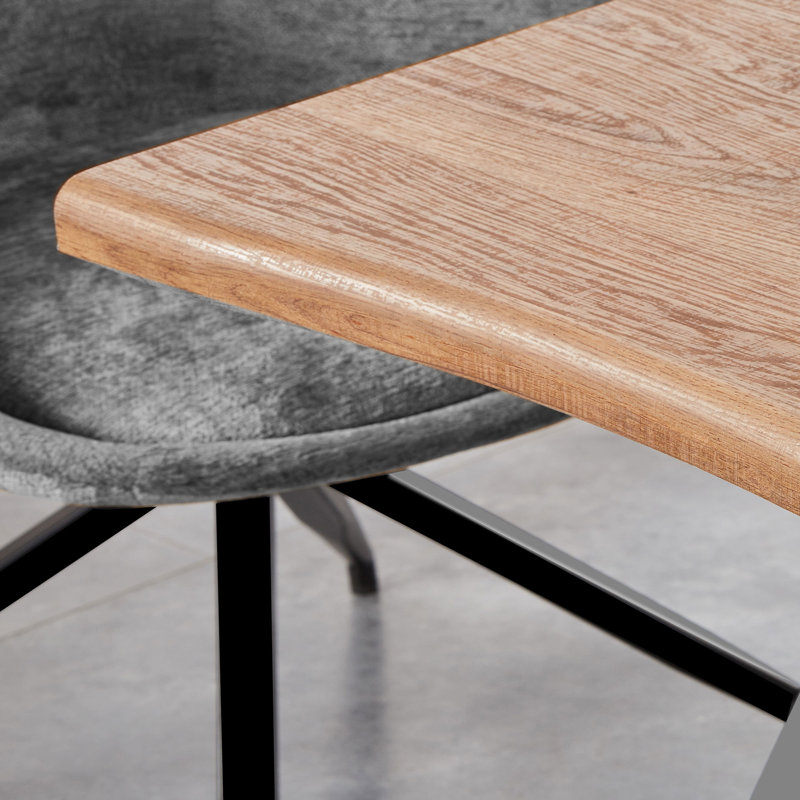 Dulane Metal Base Dining Table, Brown