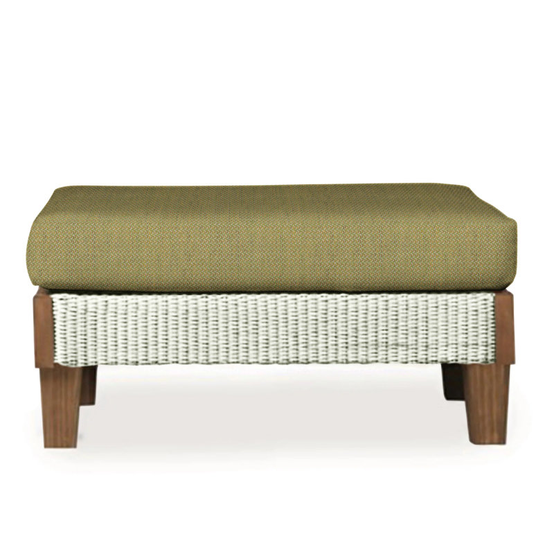 Catalina Outdoor Ottoman, Decorline Navy, Ivory