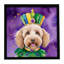 «Labradoodle King of Mardi Gras», reproduction d'art encadrée