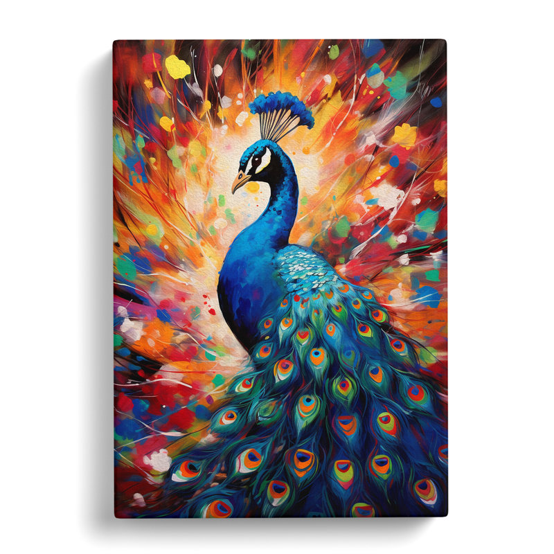 Peacock Abstract No.2 - No Frame Print, 76cm H x 50cm W x 3cm D