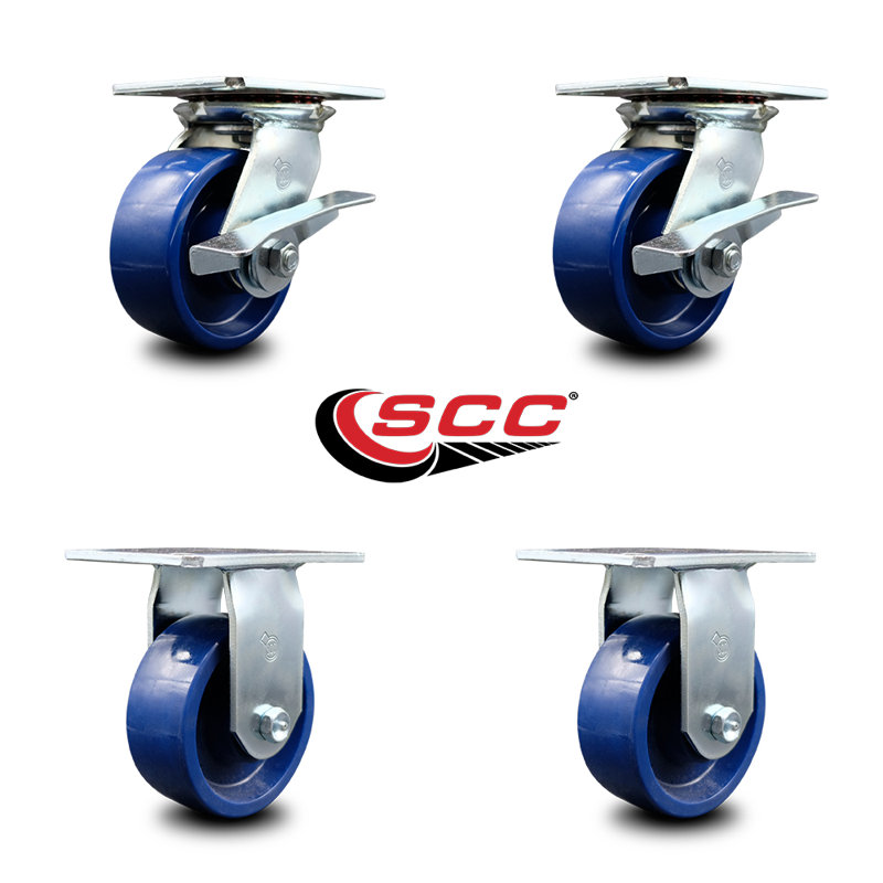4 Piece Solid Poly Caster Set