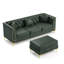Canapé modulaire Chesterfield avec similicuir capitonné à boutons et repose-pieds-1086620322-1086620323